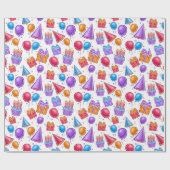 Happy Birthday Celebration Cadeaupapier (Vlak)