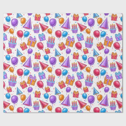 Happy Birthday Celebration Cadeaupapier (Vlak)