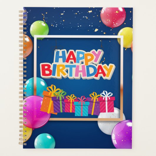 Happy Birthday Celebration Calendar Planner (Voorkant)