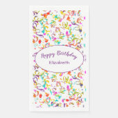 Happy Birthday Celebration Colorful Confetti Toss Servet (Voorkant)