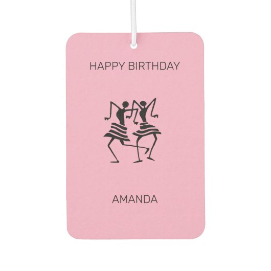 Happy Birthday Celebration Dansers Roze Luchtverfrisser (Voorkant)