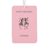 Happy Birthday Celebration Dansers Roze Luchtverfrisser (Achterkant)