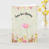 Happy Birthday Celebration Kaart (Gele Bloem)