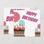 Happy Birthday Celebration Kaart (Voorkant / Achterkant)