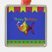 Happy Birthday Celebration Metalen Ornament (Voorkant)