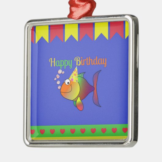 Happy Birthday Celebration Metalen Ornament (Links)