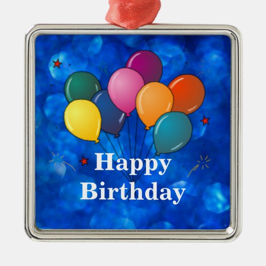 Happy Birthday Celebration Metalen Ornament (Voorkant)