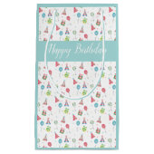 Happy Birthday Celebration Party Petten Balloons Klein Cadeauzakje (Voorkant)