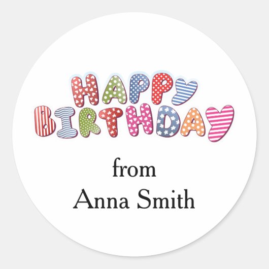 Happy Birthday Celebration  Ronde Sticker (Voorkant)