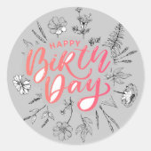 Happy Birthday Celebration Ronde Sticker (Voorkant)