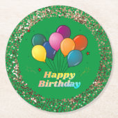 Happy Birthday Celebration Round Paper Onderzetter (Voorkant)