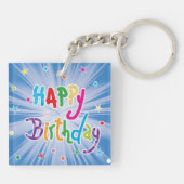 Happy Birthday Celebration Sleutelhanger (Achterkant)