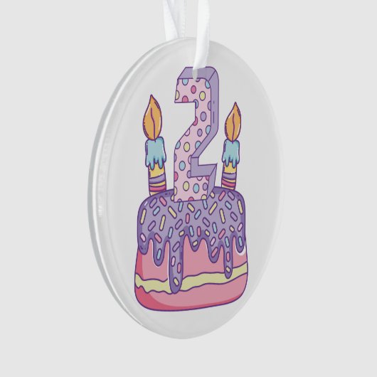 Happy Birthday Celebration Two Ornament (voorkant)