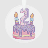 Happy Birthday Celebration Two Ornament (achterkant)