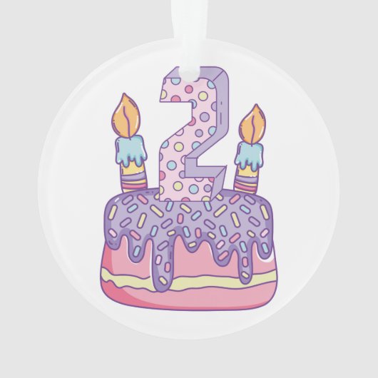 Happy Birthday Celebration Two Ornament (achterkant)
