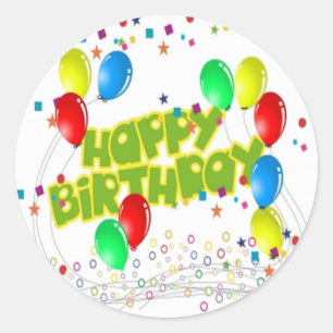 Happy Birthday Celebrations Ronde Sticker