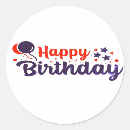 Happy Birthday Celebrations Ronde Sticker (Voorkant)