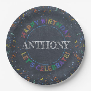 Happy Birthday Chalkboard Papieren Bordje