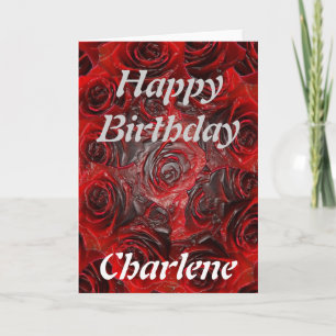 Happy Birthday Charlene - verbrand Roos Kaart