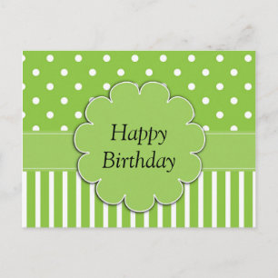 Happy Birthday - Chartreuse en White design Briefkaart