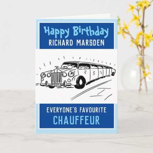 Happy Birthday Chauffeur or Driver Kaart (Gele Bloem)