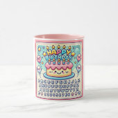 Happy Birthday Cheerful Cake Delight Mok (Midden)