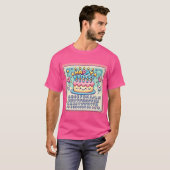 Happy Birthday Cheerful Cake Delight T-shirt (Voorkant volledig)