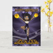 Happy Birthday Cheerleader Wenskaart Kaart (Gele Bloem)