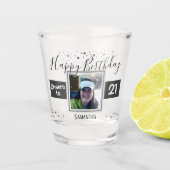 Happy Birthday Cheers to 21 Photo Shot Glas (Voorkant)