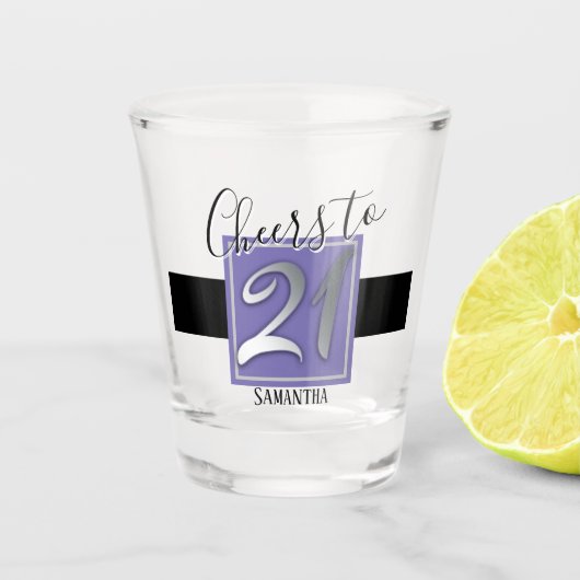 Happy Birthday Cheers to 21 Shot Glass Shot Glas (Voorkant)
