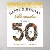 Happy Birthday Cheers To 50 Years Photo Collage Poster (Voorkant)