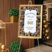 Happy Birthday Cheers To 50 Years Photo Collage Poster