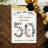 Happy Birthday Cheers To 50 Years Photo Collage Spandoek