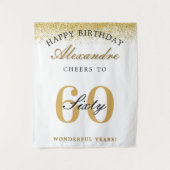 Happy Birthday Cheers To 60 Years Celebration Wandkleed (Voorkant)