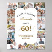 Happy Birthday Cheers To 60 Years Photo Collage Poster (Voorkant)