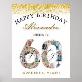 Happy Birthday Cheers To 60 Years Photo Collage Poster (Voorkant)
