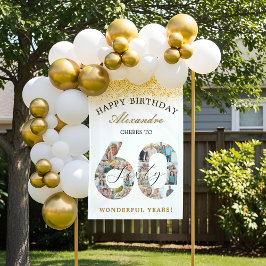 Happy Birthday Cheers To 60 Years Photo Collage Spandoek