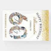 Happy Birthday Cheers To 60 Years Photo Collage Spandoek (Horizontaal)