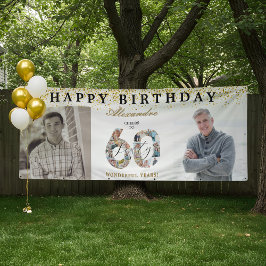 Happy Birthday Cheers To 60 Years Photo Then & Now Spandoek