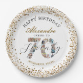  Happy Birthday Cheers To 70 Years Photo Collage Papieren Bordje (Voorkant)