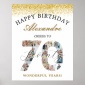 Happy Birthday Cheers To 70 Years Photo Collage Poster (Voorkant)