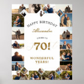 Happy Birthday Cheers To 70 Years Photo Collage Poster (Voorkant)