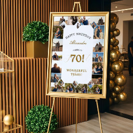 Happy Birthday Cheers To 70 Years Photo Collage Poster