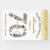  Happy Birthday Cheers To 70 Years Photo Collage Spandoek (Horizontaal)