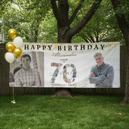 Happy Birthday Cheers To 70 Years Photo Then & Now Spandoek