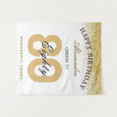 Happy Birthday Cheers To 80 Years Celebration Wandkleed (Voorkant (horizontaal))