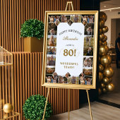 Happy Birthday Cheers To 80 Years Photo Collage Poster