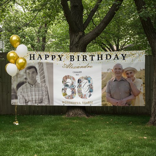 Happy Birthday Cheers To 80 Years Photo Then & Now Spandoek