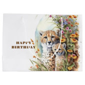 Happy Birthday Cheetah Baby en mama Groot Cadeauzakje (Achterkant)