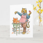 Happy Birthday Cheetah Kaart (Gele Bloem)